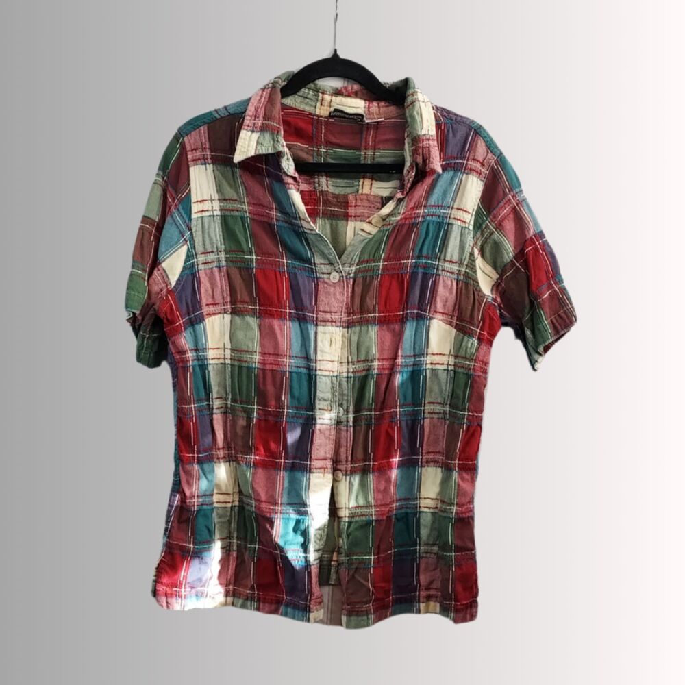 Plus Size Vintage Patchwork Button Down 18/20